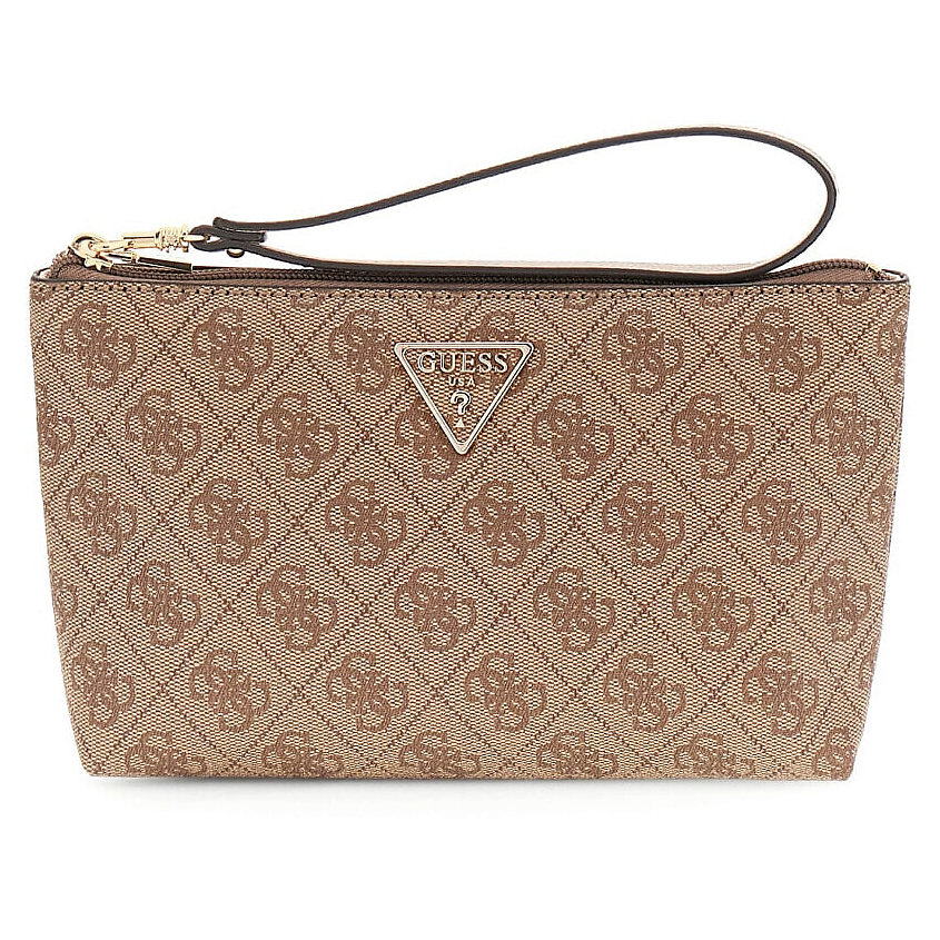 Изображение товара GUESS Клатч Laurel II Wristlet Pouch, Цвет: Бежевый, коричневый