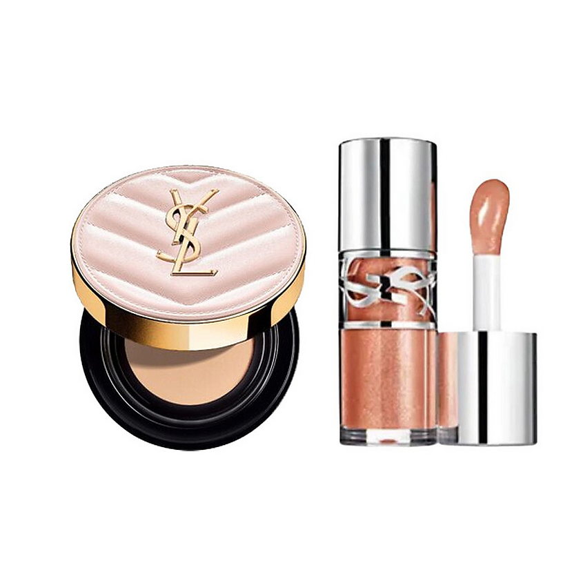 Изображение товара YVES SAINT LAURENT Кушон Touche Eclat Glow-Pact Cushion + Блеск Loveshine Plumping Lip Oil, Кушон №B10 + Блеск №05