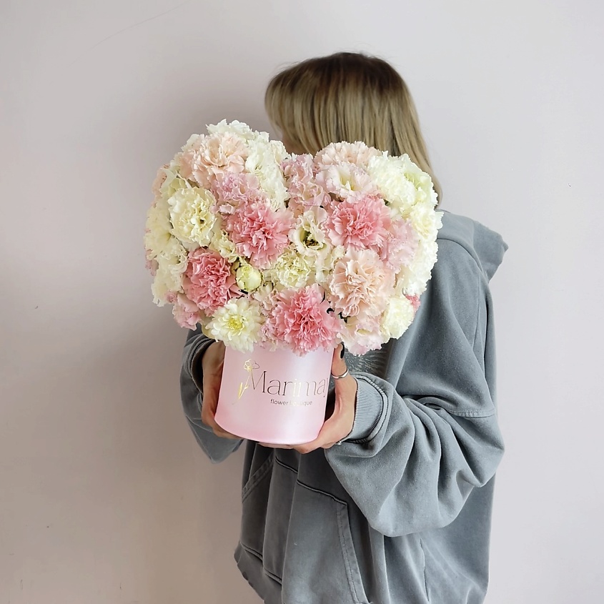 Изображение товара MARIMAY Букет сердце в шляпной коробке, 1 шт.