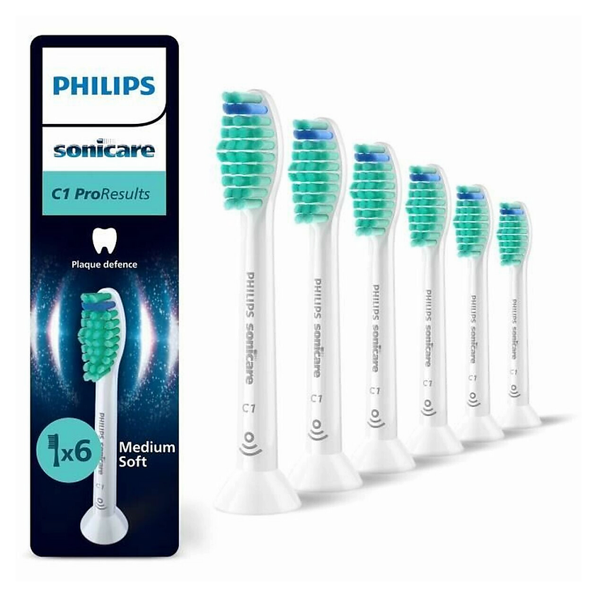 Изображение товара PHILIPS Насадки для электрической зубной щётки Sonicare C1 ProResults HX6016/87, 6 шт.