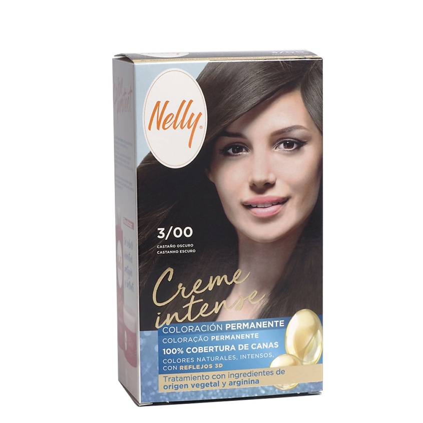 Изображение товара Краска для волос NELLY Crème Intense 3/00 темно-коричневый стойкая (ж/д)