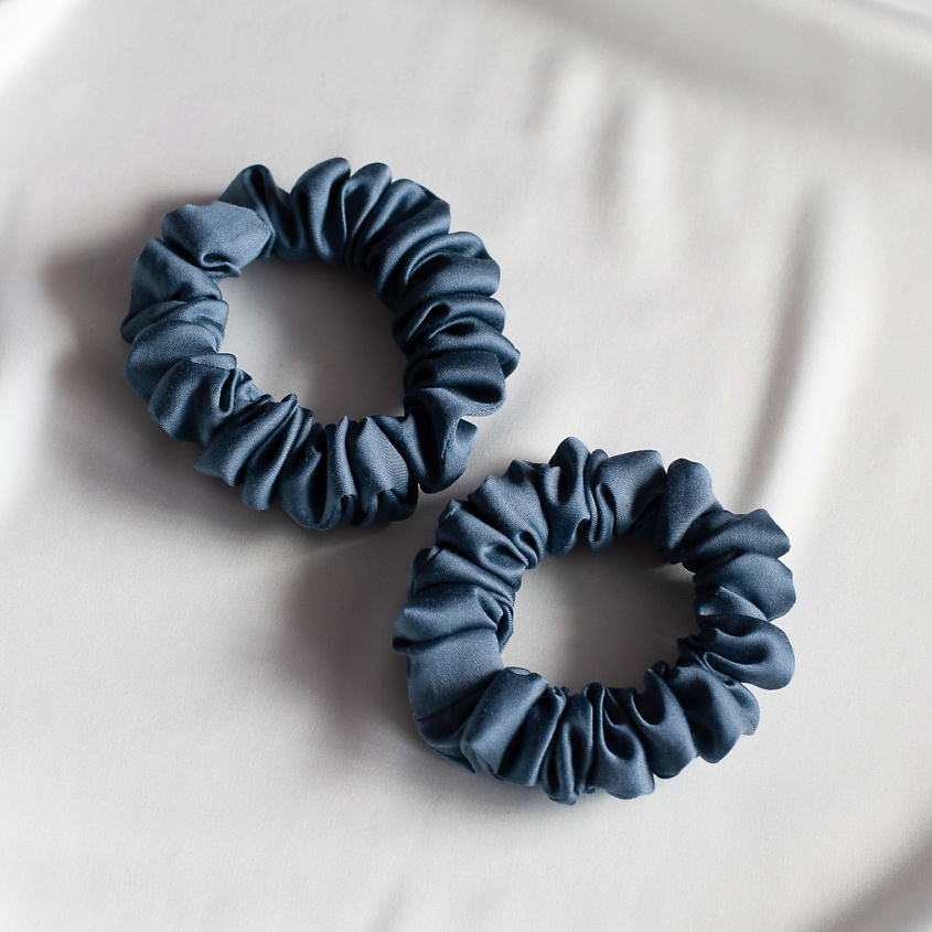 Изображение товара Набор из 2 резинок для волос Тенсель 8 HORAS of silk Blue средних размеров