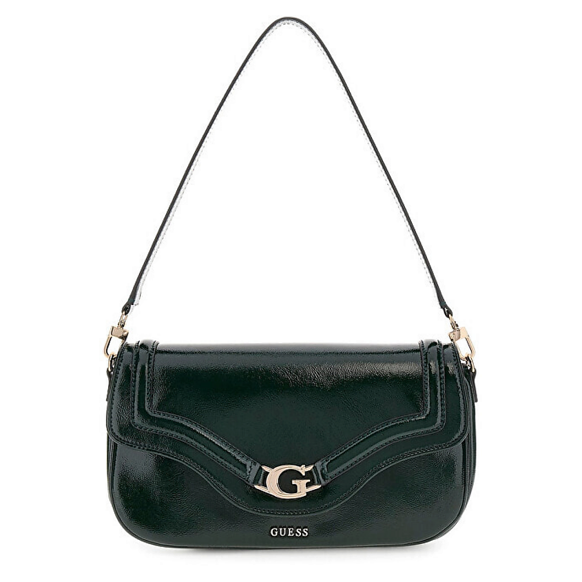 Изображение товара GUESS сумка на плечо Dea Patent Shoulder Bag зелёная глянцевая