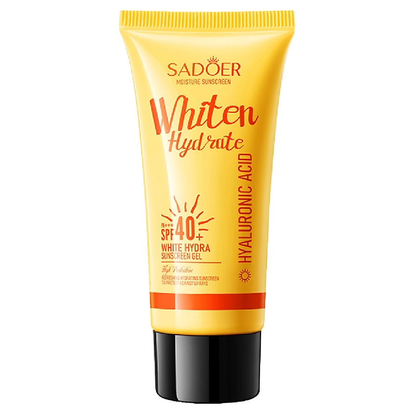 Изображение товара SADOER Гель осветляющий солнцезащитный SPF40+ с гиалуроновой кислотой, 50 гр.