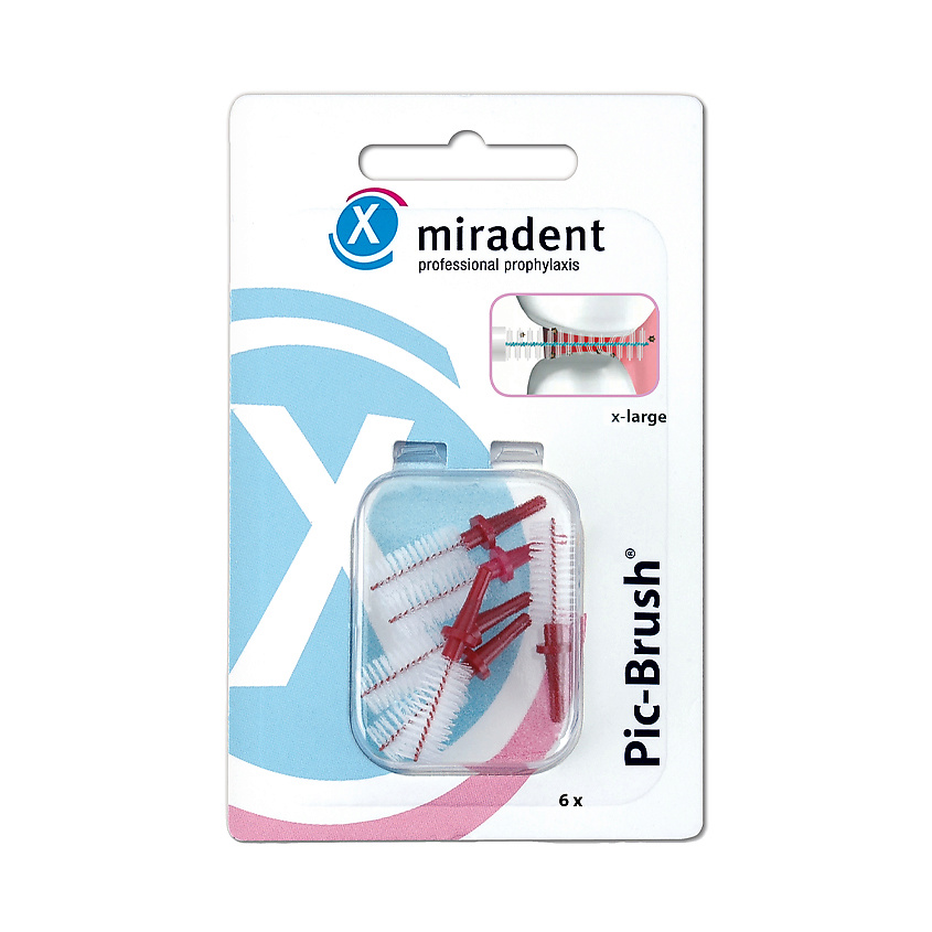 Изображение товара MIRADENT Запасные межзубные ершики Pic-Brush для брекетов и зубов, 6 шт