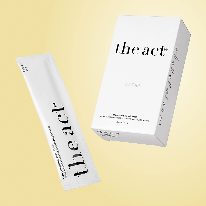 Изображение товара THE ACT Экспресс-маска для волос восстанавливающая в стиках, 12 шт