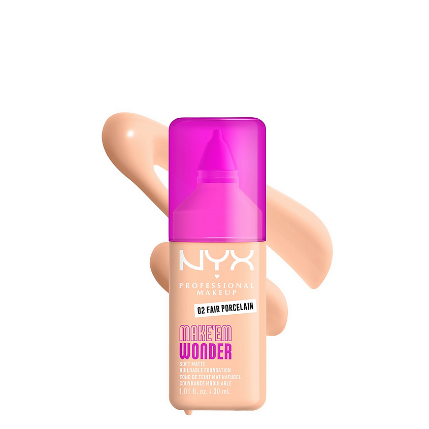Изображение товара NYX PROFESSIONAL MAKEUP Тональная основа Make 'EM Wonder Fair porcelain жидкое среднее покрытие