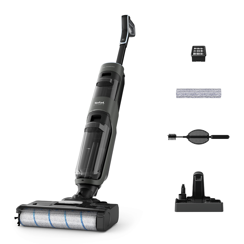Изображение товара TEFAL Беспроводной моющий пылесос X-Clean 4 GF5035F0 с боковой щеткой