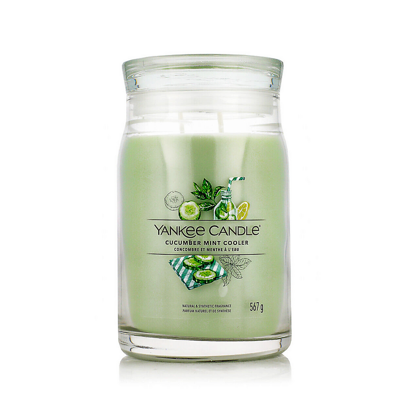 Изображение товара Ароматическая свеча Yankee Candle Cucumber Mint Cooler 567 г свежий аромат