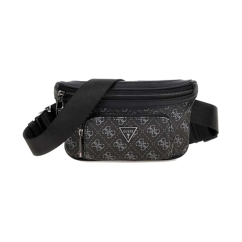 Изображение товара GUESS Поясная сумка Milano Smart Compact Bum Bag, Цвет: Черный, коричневый