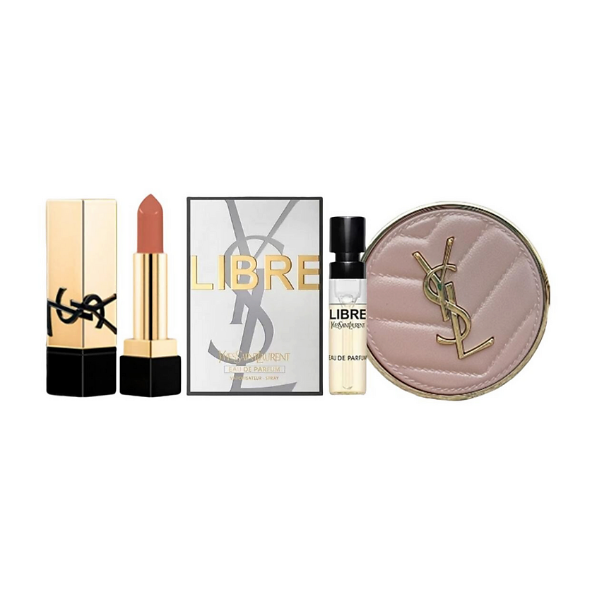 Изображение товара YVES SAINT LAURENT Набор миниатюр: Кушон + Помада + Пробник Libre, №NM+B10+ Libre 1.2 мл