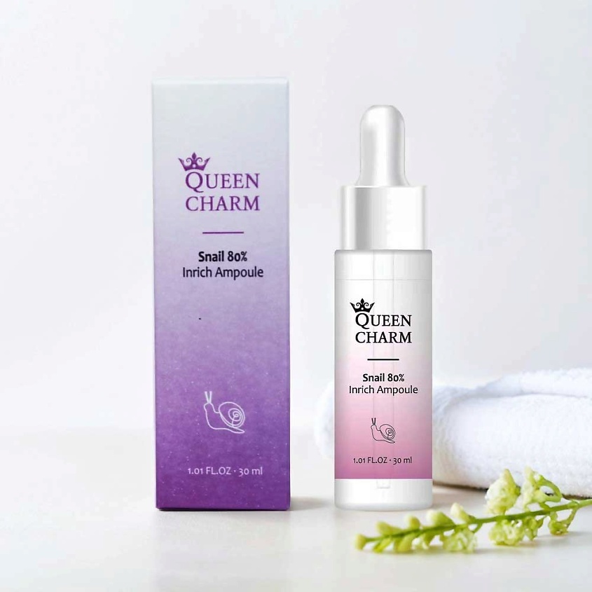 Изображение товара Ампульная сыворотка для лица с муцином улитки QUEEN CHARM 30 мл