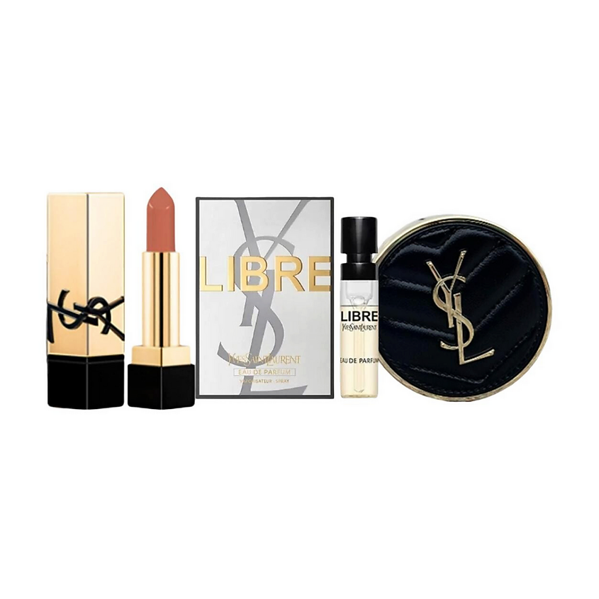 Изображение товара YVES SAINT LAURENT Набор миниатюр: Кушон + Помада + Пробник Libre, №NM+B20+ Libre 1.2 мл