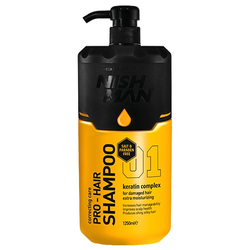 Изображение товара NISHMAN Шампунь для волос NISHMAN Professional hair shampoo 01 (SALT&PARABEN FREE), 1250 мл