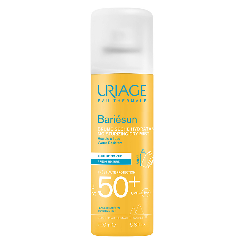 Изображение товара URIAGE Барьесан SPF 50+ увлажняющий сухой спрей 200 мл для взрослых и детей Изображение товара URIAGE Барьесан SPF 50+ увлажняющий сухой спрей 200 мл для взрослых и детей