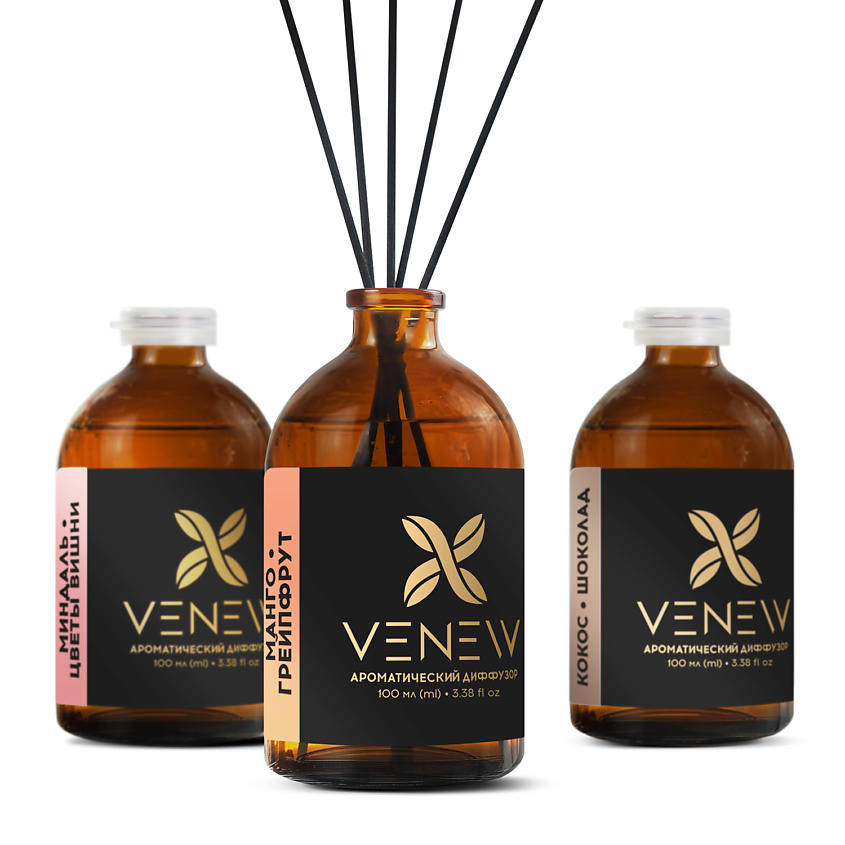 Изображение товара VENEW Набор диффузоров для дома, 3 флакона по 100 мл