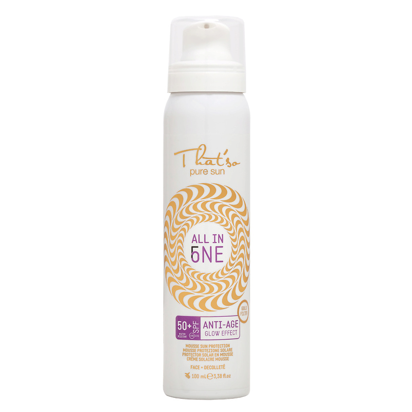 Изображение товара THAT'SO Антивозрастной солнцезащитный мусс/ALL IN ONE SPF 50+, 100 мл. Изображение товара THAT'SO Антивозрастной солнцезащитный мусс/ALL IN ONE SPF 50+, 100 мл.