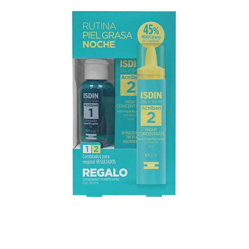 Изображение товара ISDIN Ночной набор против несовершенств Acniben, 27 мл + 50 мл