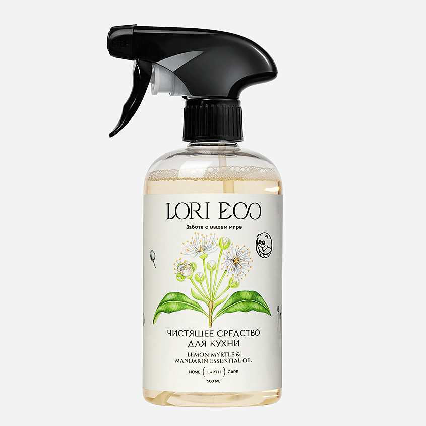 Изображение товара LORI ECO ЗАБОТА О ВАШЕМ МИРЕ Чистящее средство для кухни с эфирным маслом Мандарин и Мирт, 500 мл