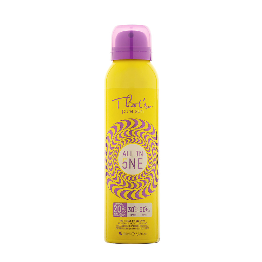 Изображение товара THAT'SO Универсальный солнцезащитный спрей ALL IN ONE SPF 20/30/50+, 100 мл.