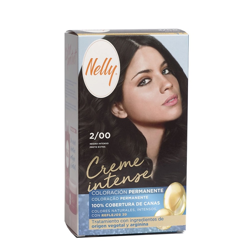 Изображение товара Краска для волос NELLY Crème Intense насыщенный черный 2/00 стойкая, с маской Изображение товара Краска для волос NELLY Crème Intense насыщенный черный 2/00 стойкая, с маской