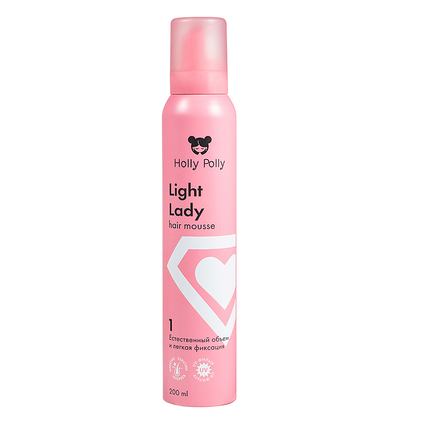 Изображение товара HOLLY POLLY Мусс для волос Light Lady Естественный Объем и Легкая Фиксация, 200 мл