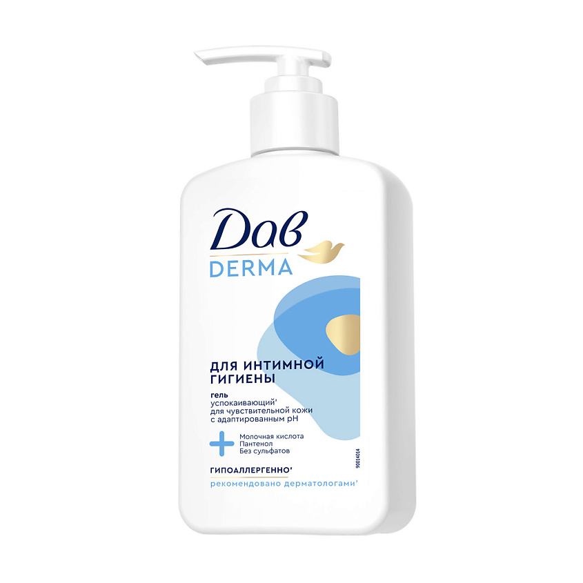 Изображение товара Гель для интимной гигиены Дав Derma успокаивающий 280 мл с алоэ и пантенолом