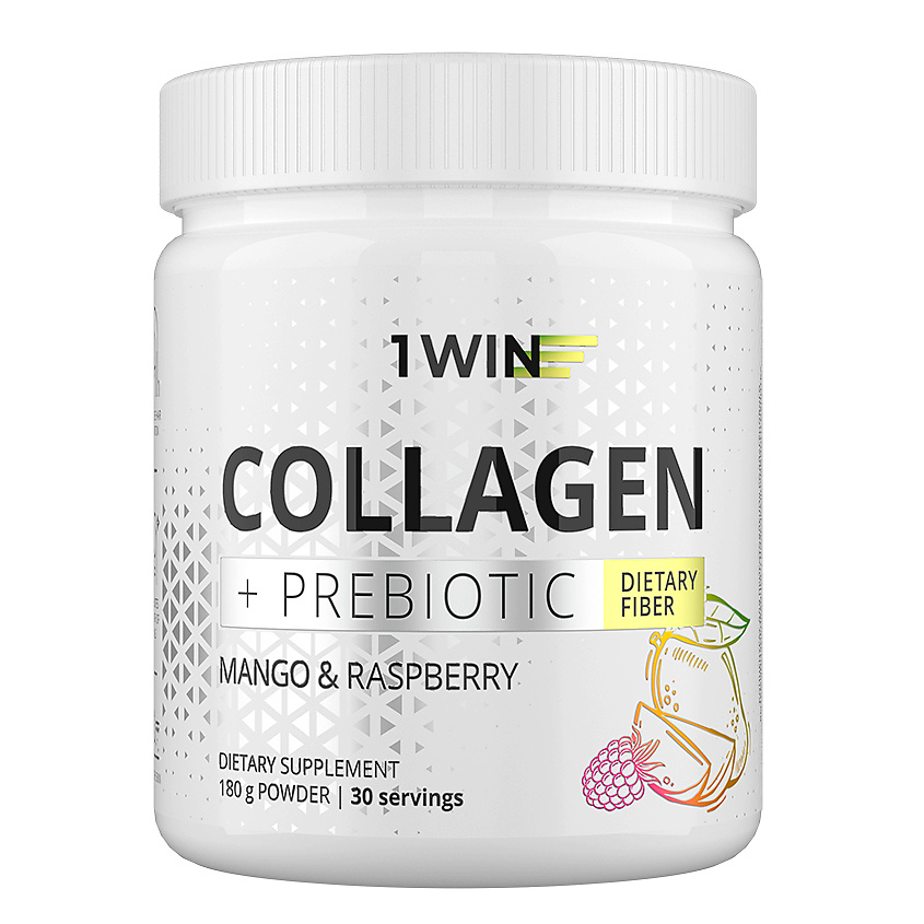 Изображение товара 1WIN Коллаген с пребиотиком Манго-Малина 180 г для кожи волос суставов