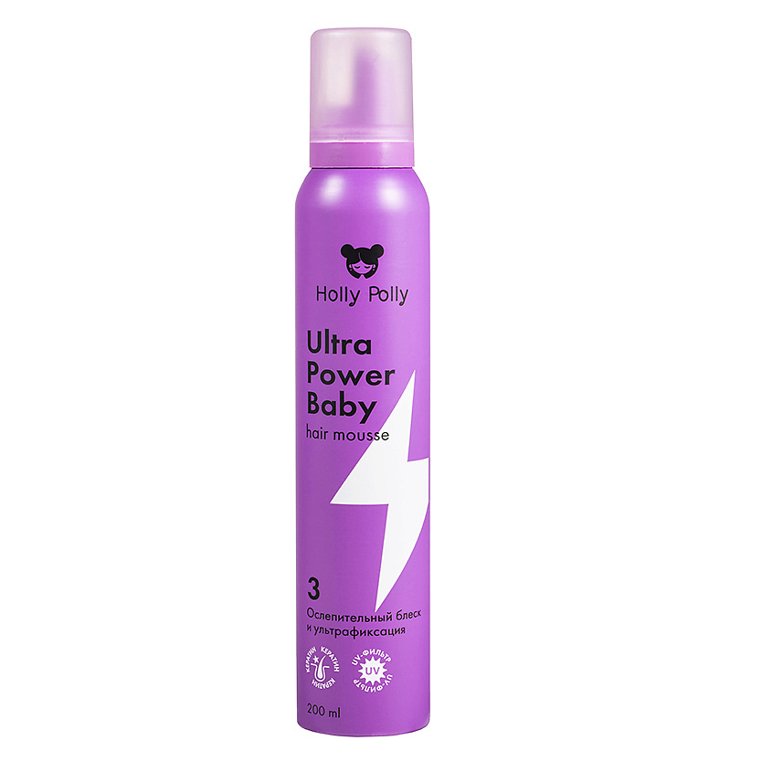 Изображение товара HOLLY POLLY Мусс для волос Ultra Power Baby 200 мл Изображение товара HOLLY POLLY Мусс для волос Ultra Power Baby 200 мл