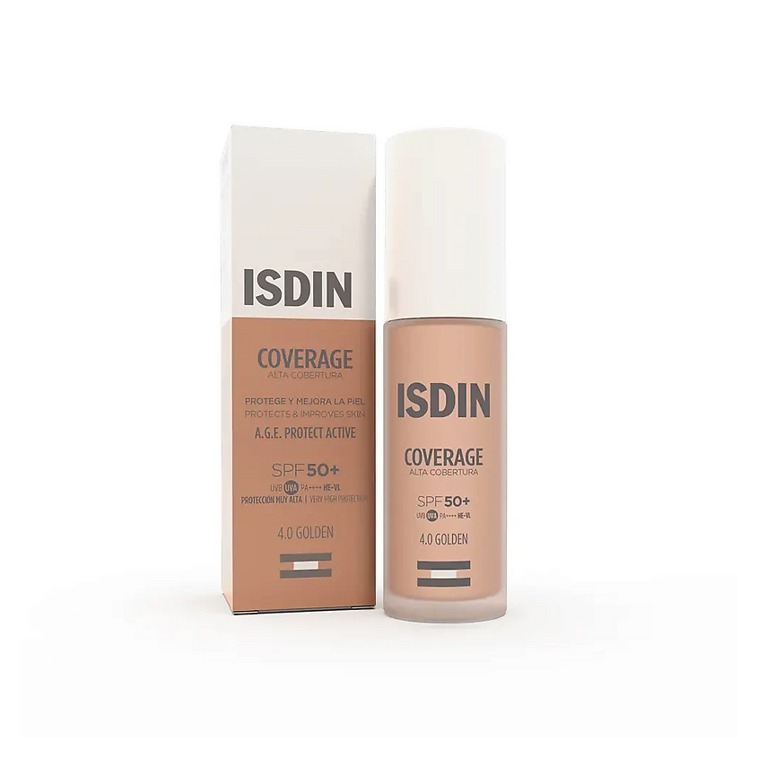 Изображение товара ISDIN Тональный крем с высокой степенью защиты Coverage SPF50+, 4.0-Golden
