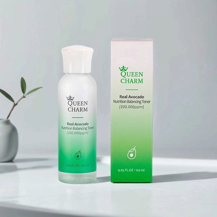 Изображение товара QUEEN CHARM Питательный тонер с маслом авокадо 120 мл для лица натуральный уход