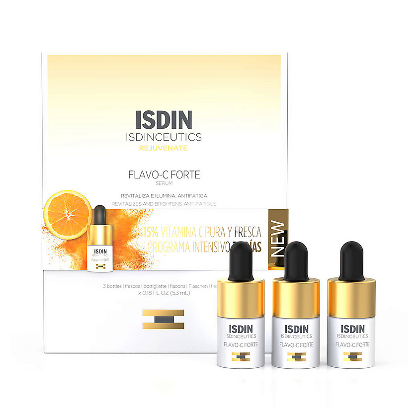 Изображение товара ISDIN Интенсивная сыворотка с витамином C Isdinceutics Flavo-C Forte, 3x5.3 мл
