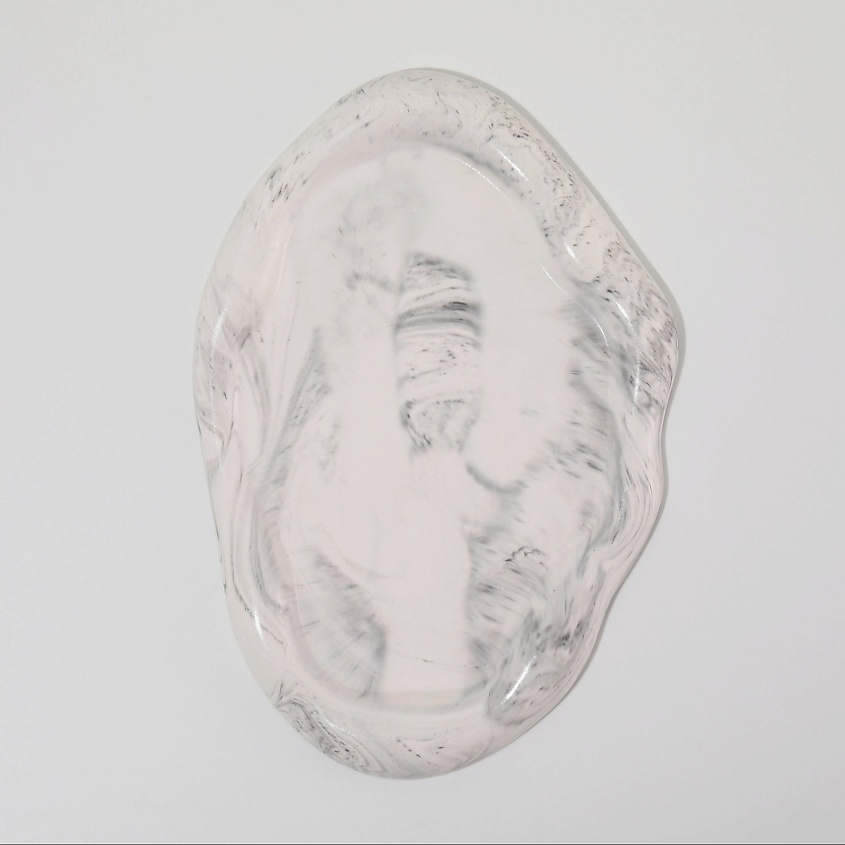 Изображение товара Декоративный поднос из акрилового гипса Мрамор Льнянка 23x15 см