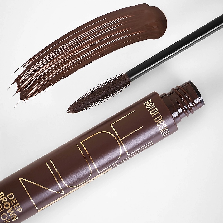 Изображение товара BELOR DESIGN Тушь NUDE Harmony коричневый оттенок  коричневый  объём и изгиб