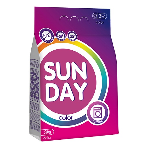 

SUNDAY Стиральный порошок для цветного белья Автомат 3000, Стиральный порошок для цветного белья Автомат
