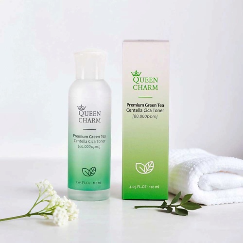 

QUEEN CHARM Увлажняющий тонер для лица с зелёным чаем и центеллой азиатской 120, Увлажняющий тонер для лица с зелёным чаем и центеллой азиатской