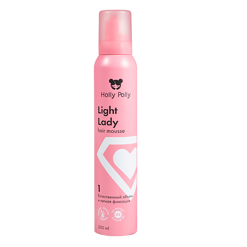 

HOLLY POLLY Мусс для волос Light Lady Естественный Объем и Легкая Фиксация 200, Мусс для волос Light Lady Естественный Объем и Легкая Фиксация