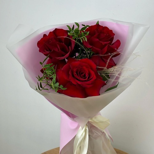 

FLOWER DANCE Бордовые розы и зелень, Бордовые розы и зелень