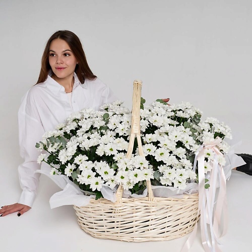 

FLOWER DANCE Большая корзина цветов из хризантем, Большая корзина цветов из хризантем