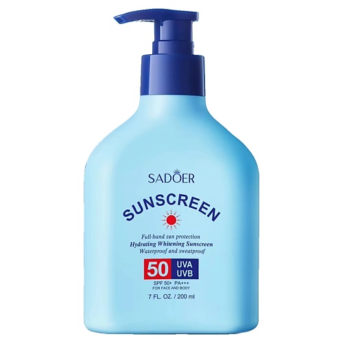 

SADOER Лосьон SPF50+ PA+++ осветляющий и увлажняющий водостойкий 200, Лосьон SPF50+ PA+++ осветляющий и увлажняющий водостойкий