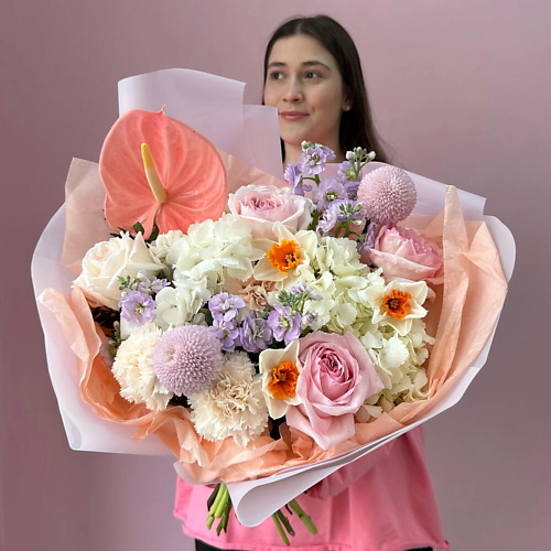 

ЗАЦВЕТАЙ. ЦВЕТОЧНЫЙ БУТИК «Нежный персик» букет с роскошными цветами, «Нежный персик» букет с роскошными цветами