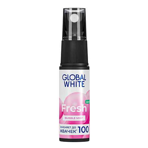 

GLOBAL WHITE Спрей для полости рта Bubble Mint освежающий 15, Спрей для полости рта Bubble Mint освежающий
