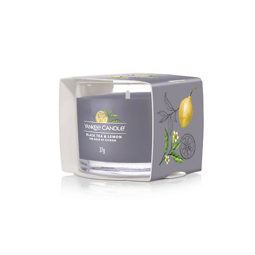 

YANKEE CANDLE Ароматическая свеча для дома Kerze Black Tea & Lemon 37, Ароматическая свеча для дома Kerze Black Tea & Lemon