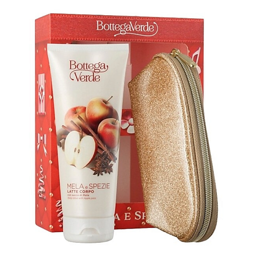 

BOTTEGA VERDE Подарочный набор Bottega Mela e Spezie: Лосьон для тела + Косметичка, Подарочный набор Bottega Mela e Spezie: Лосьон для тела + Косметичка