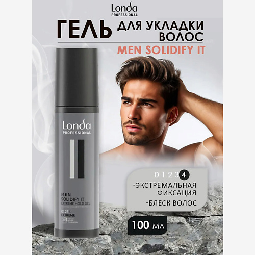 

LONDA PROFESSIONAL Гель экстремальной фиксации SOLIDIFY IT MEN 100, Гель экстремальной фиксации SOLIDIFY IT MEN