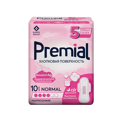 

PREMIAL Прокладки женские гигиенические с крылышками NORMAL WINGS ХЛОПКОВАЯ ПОВЕРХНОСТЬ, Прокладки женские гигиенические с крылышками NORMAL WINGS ХЛОПКОВАЯ ПОВЕРХНОСТЬ