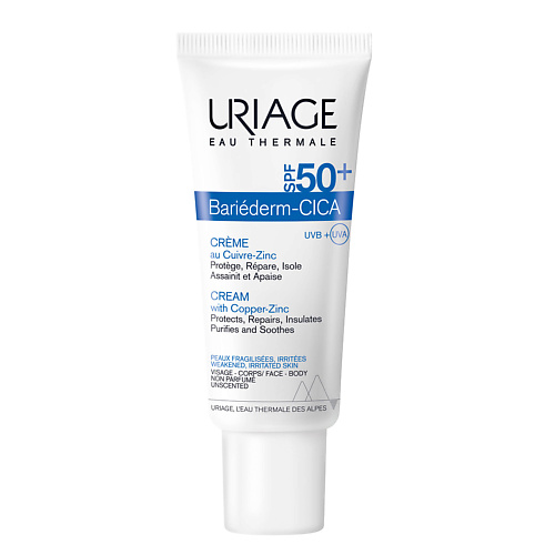

URIAGE Барьедерм SPF50+ цика-крем с медью и цинком 40, Барьедерм SPF50+ цика-крем с медью и цинком