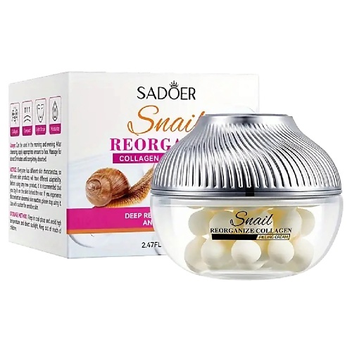 

SADOER Крем для лица против морщин с восстанавливающим улиточным коллагеном 70, Крем для лица против морщин с восстанавливающим улиточным коллагеном