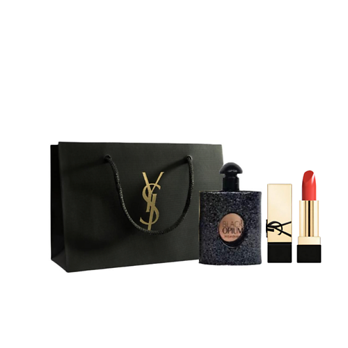

YVES SAINT LAURENT Миниатюра парфюмерной воды Black Opium+ Помада Rouge Pur Couture, Миниатюра парфюмерной воды Black Opium+ Помада Rouge Pur Couture