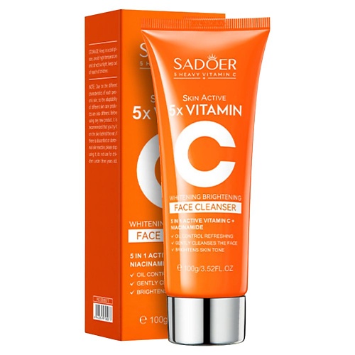 

SADOER Средство для умывания 5 витаминов осветляющее c витамином С 100, Средство для умывания 5 витаминов осветляющее c витамином С